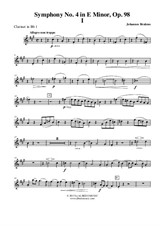 Symphony No.4, Movement I - Clarinet in Bb 1 (Transposed Part)