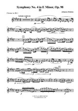Symphony No.4, Movement II - Clarinet in Bb 1 (Transposed Part)