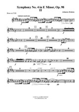 Symphony No.4, Movement II - Horn in F 3 (Transposed Part)