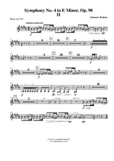 Symphony No.4, Movement II - Horn in F 4 (Transposed Part)