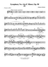 Symphony No.4, Movement IV - Clarinet in Bb 1 (Transposed Part)