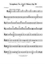 Symphony No.4, Movement IV - Trombone in Tenor Clef 1 (Transposed Part)