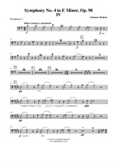 Symphony No.4, Movement IV - Trombone in Bass Clef 2 (Transposed Part)
