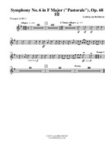 Symphony No.6, Movement III - Trumpet in Bb 1 (Transposed Part)