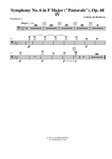 Symphony No.6, Movement IV - Trombone in Bass Clef 1 (Transposed Part)