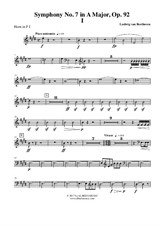 Symphony No.7, Movement I - Horn in F 1 (Transposed Part)