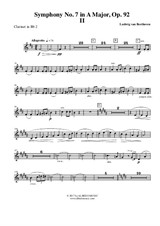 Symphony No.7, Movement II - Clarinet in Bb 2 (Transposed Part)