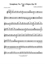 Symphony No.7, Movement III - Clarinet in Bb 1 (Transposed Part)
