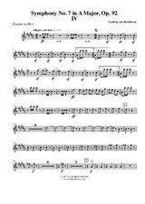 Symphony No.7, Movement IV - Clarinet in Bb 1 (Transposed Part)