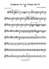 Symphony No.7, Movement IV - Clarinet in Bb 2 (Transposed Part)