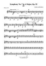 Symphony No.7, Movement IV - Horn in F 1 (Transposed Part)