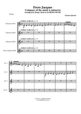Frere Jacques for Clarinet Quartet