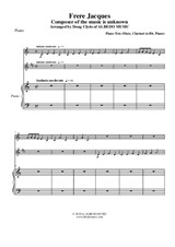 Frere Jacques for Flute, Clarinet and Piano