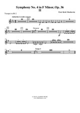 Symphony No.4, Movement II - Trumpet in Bb 2 (Transposed Part)