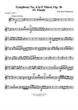 Symphony No.4, Movement IV - Trumpet in Bb 2 (Transposed Part)