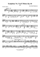Symphony No.5, Movement I - Clarinet in Bb 1 (Transposed Part)