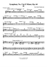 Symphony No.5, Movement II - Trumpet in Bb 2 (Transposed Part)