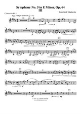 Symphony No.5, Movement III - Clarinet in Bb 1 (Transposed Part)