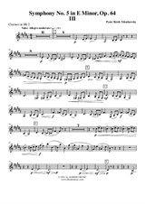 Symphony No.5, Movement III - Clarinet in Bb 2 (Transposed Part)