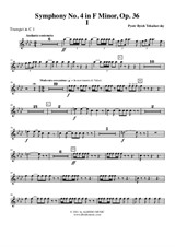 Symphony No.4, Movement I - Trumpet in C 1 (Transposed Part)