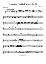 Symphony No.4, Movement I - Trumpet in C 2 (Transposed Part)