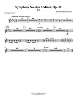 Symphony No.4, Movement II - Trumpet in C 1 (Transposed Part)