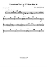 Symphony No.4, Movement II - Trumpet in C 2 (Transposed Part)