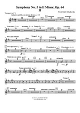 Symphony No.5, Movement II - Trumpet in C 1 (Transposed Part)