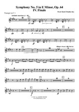 Symphony No.5, Movement IV - Trumpet in C 1 (Transposed Part)